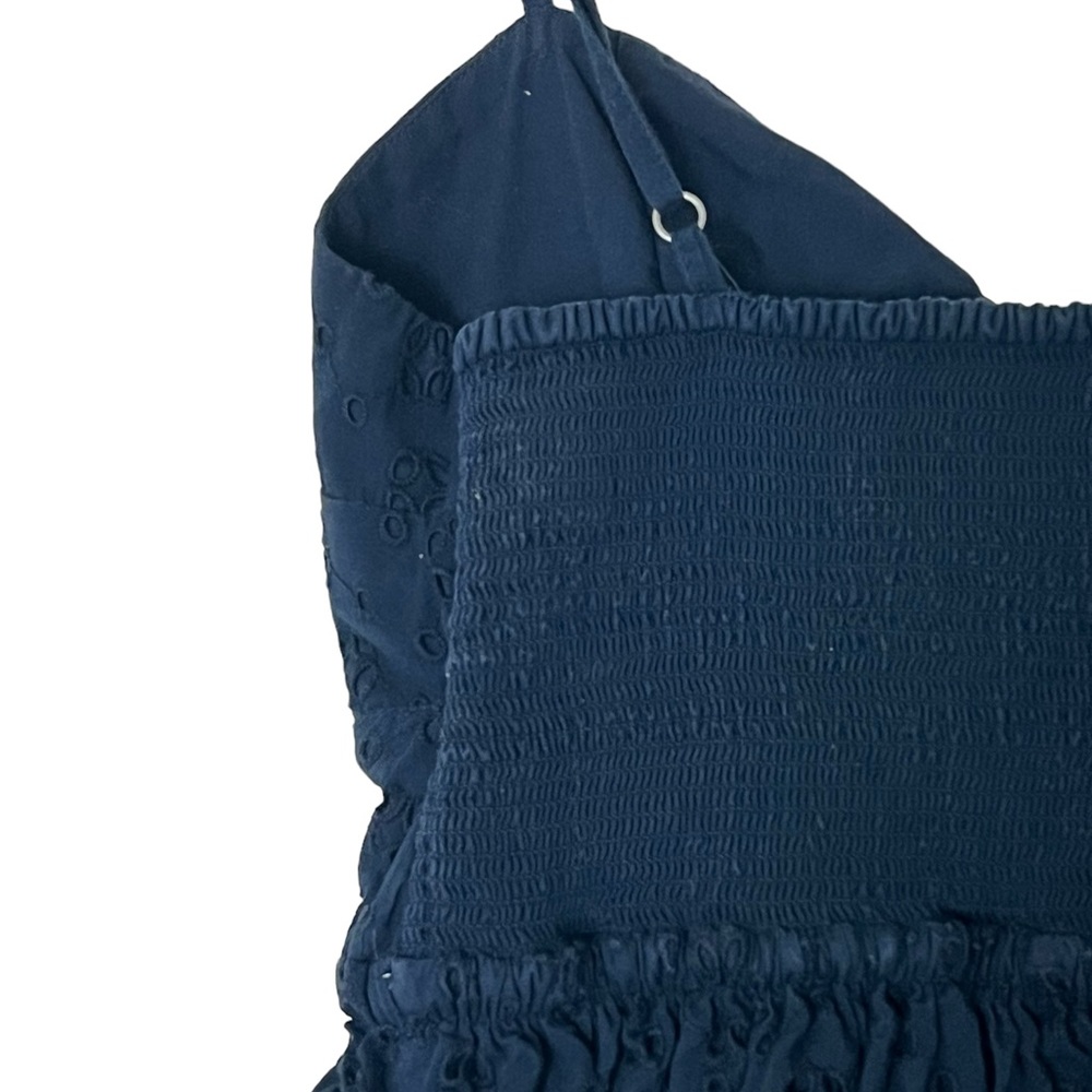 J. Crew | Navy eyelet spaghetti strap fit and flare mini sundress extra … - Picture 7 of 10